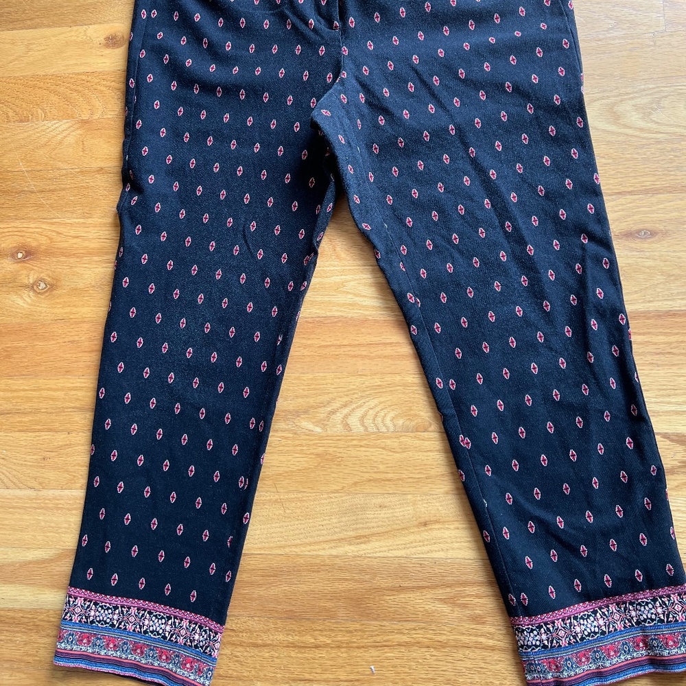 JJill Black with Diamond Print Cropped Pant, Petite 14